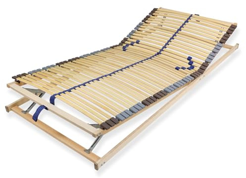 Sleepneo Lattenrost 90x200 cm verstellbares Kopf & Fußteil vormontiert Blauer Engel-Zertifizierung 42 Latten 7-Zonen Traglast 150kg Birkenschichtholz