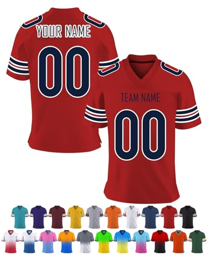 WolunLi Personalisiertes Fußball Trikot mit Name & Nummer Druck | Atmungsaktives Jersey für Herren & Jugendliche | Football Ausrüstung für Training & Spiele