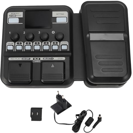 Eujgoov Gitarren -Multi -Effekt -Prozessor Realistische Box -Simulation Dual Power -Optionen IR -Sampling für Professionelle Musiker Vielseitige Musikerstellung mit Drum Machine und (EU-Stecker)