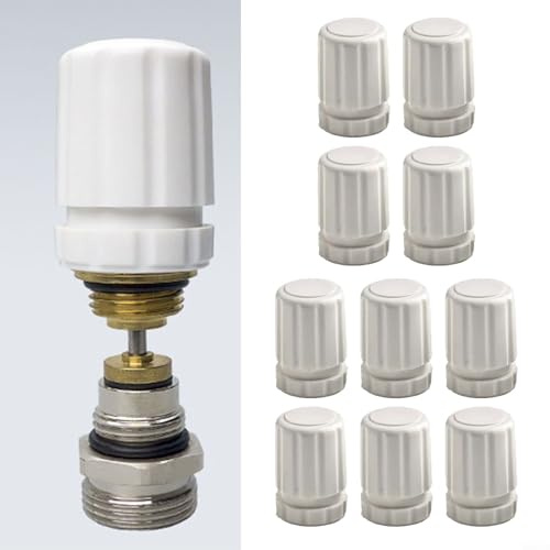 HEIBTENY Lot de 10 bouchons de valve de radiateur, soupape de chauffage, interrupteurs de volant pour chauffage au sol, accessoires avec filetage M30 x 1,5 pour système de radiateur