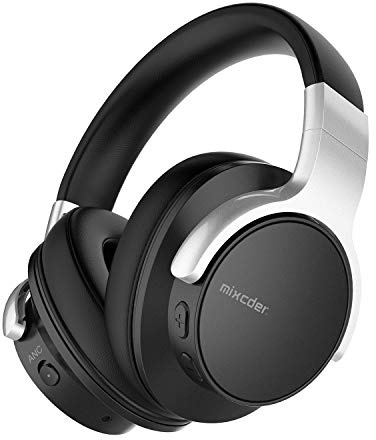 Mixcder E7 Active Noise Cancelling Headphones Bluetooth 5.0 Wireless Over Ear Headset with Hi-Fi Deep Bass, 30 Hours Playtime, Quick Charge, CVC8.0 Mic for PC/Cell Phones/TV - Black