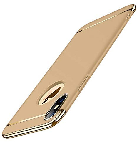Jacyren Hülle für iPhone XS Max, iPhone XR Handyhülle 3 in 1 Ultra Dünn Kratzfest Matt Schutzhülle Hart PC Hybrid Case Slim Hardcase Rückseite HandyHülle Cover für iPhone X/XS (iPhone XS MAX, Gold)