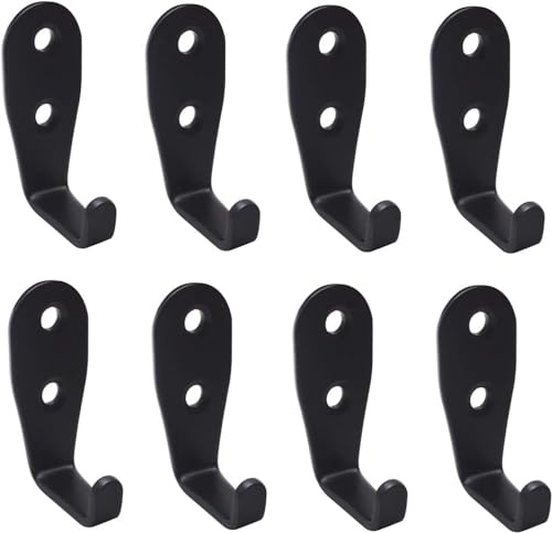 MTMTOOL 2.5'' x 1'' L Shape Stainless Steel Single Hooks for Hanging Pots and Pans Hanger Wall Mounted Pack of 8 | Stainless Steel Single Hook Robe Hook Pots and Pans Hanger Wall Mounted
