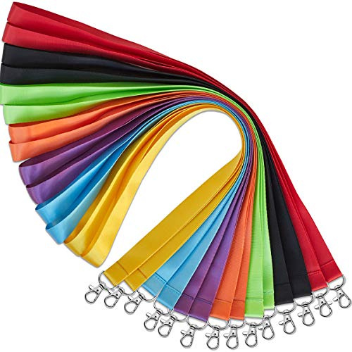 Youowo Schlüsselband für Kreuzfahrt, mit Ausweishalter, 7 Farben, einfarbig, langlebig, für Büro, Ausweis, farbiges Schlüsselband, 2 cm breit, 14 Stück