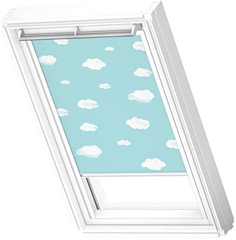 VELUX Original Dachfenster Verdunkelungsrollo für FK08, Blauer Himmel, mit Weißer Führungsschiene