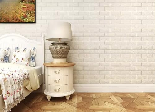 RHP 3D Tapete Wandpaneele Selbstklebend Ziegelstein Wasserdicht Wandaufkleber Tapete Wandpaneele selbstklebend Moderne Wandverkleidung in Steinoptik schnelle & leichte Montage (10 Stück, Beige)