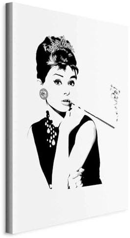 murando - Wandbilder XXL Audrey Hepburn 80x120 cm 1 tlg - Wand Deko Vlies Leinwand Bilder Groß Wanddeko Wohnzimmer Schlafzimmer Kunstdrucke - Breakfast at Tiffany's Porträt h-A-0159-b-a