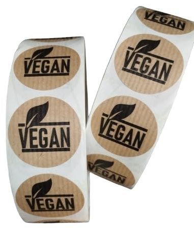 VEGAN Kraft-Etiketten, selbstklebend, 35 mm, 200 Stück
