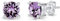 Orecchini Viola Eleganti - Orecchini con Brillanti di Cristallo Austriaco - Orecchini Lobo Donna Argento 925 - Orecchini Brillantini Colorati - Orecchini a Perno