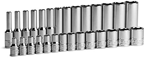 Capri Tools 1/4 in. Drive Master Chrome Sockets Set, 6-Point, 4 to 15 mm, Sockets Only