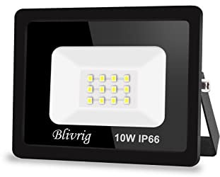 focos led exterior,Blivrig 10W LED Foco Exterior de alto brillo, Impermeable IP66 Proyector Foco LED, Led Foco Exterio para Patio, Camino, Jardín (Blanco frio, 10W)