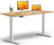 KRIEG HighDesk Basic Höhenverstellbarer Schreibtisch 200 x 80 cm I Weiß + Buche - Elektrischer Sitz- & Stehtisch mit Tischplatte - Stehschreibtisch Elektrisch Höhenverstellbar