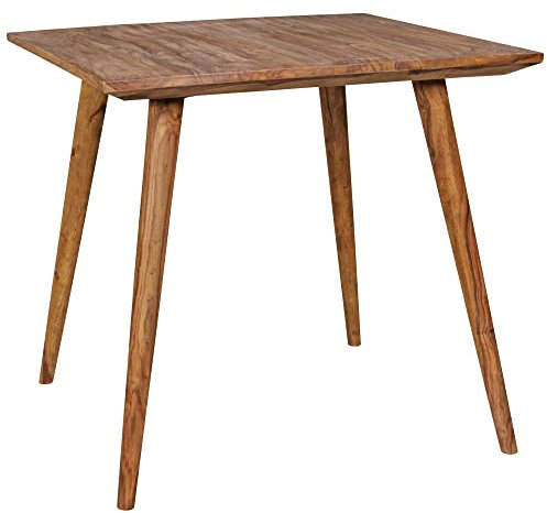 möbelando Esszimmertisch REPA 80 x 80 x 76 cm Sheesham rustikal Massiv-Holz | Design Landhaus Esstisch | Tisch für Esszimmer quadratisch | 4 Personen
