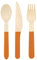 Unique 16479 Lot de 16 couverts jetables en bois Orange 4 agrumes