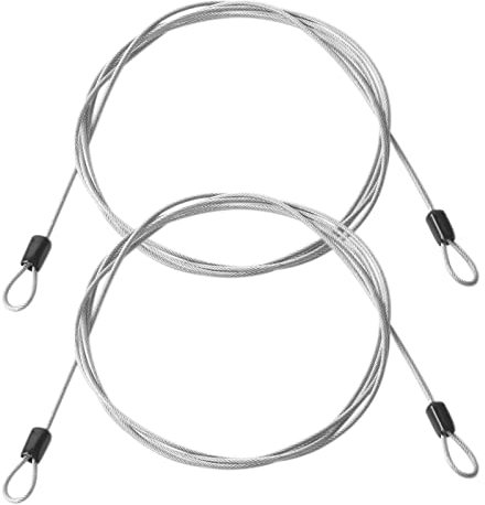 Maotrade 2 Stück Sicherheitsstahlkabel 200 cm Doppelschlaufe Edelstahl Sicherheitskabel Schlaufenkabel Stahlseil Ummantelt mit Ösen Diebstahlsicherung für Gartenmöbel Terrassenmöbel Fahrrad