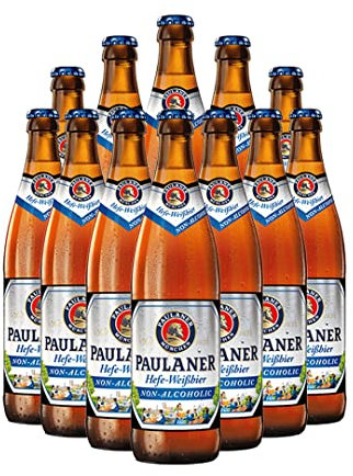 Paulaner Alcohol-Free Hefe-Weissbier – 12 x 500ml Bottles | 0.0% ABV | Premium German Wheat Beer | Imported Bavarian Alcohol-Free Weissbier Case
