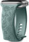Mastten Intagliato Fiore Cinturino Compatibile con Cinturino Apple Watch 42mm 44mm 45mm 49mm, Morbido Silicone Elegante Modello Rosa Cinturino per Apple watch series 9 8 7 6 5 4 3 2 1 SE, Verde Pino
