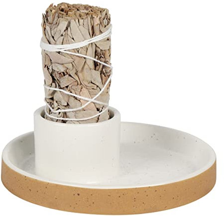 Ceramic Incense Holder, Bundle Smudge Bowl, Smudging Plate for White Sage, Palo Santo Sticks, Candles For Offering