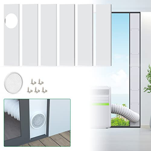 Forestchill Portable Air Conditioner Sliding Door Kit for 5 Diameter Exhaust Hose, Universal Sliding Door AC Vent Kit, Adjustable Length Sealing Panels Up to 90 inches for Mobile A/C