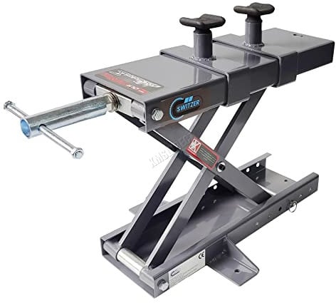 SwitZer Cric de réparation de moto 500 kg - Capacité de levage élevée - Support réglable - Poste de travail réglable - 45 x 15 cm - Grande plate-forme