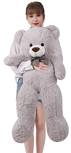 SNOWOLF XXL Teddybär 120cm Riesen Weiches Spielzeug groß Stofftier Plüschtier Plüschbär Kuschelbär Teddy Bär Geschenk (1.2m, Grau)