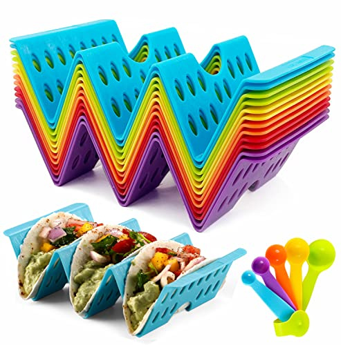 Aofure Taco Halter 12er oder 6er Set, Hochwertiger Taco Halter Ständer, Upgrade Taco Ständer 4er Set für harte oder weiche Taco-Muscheln, Spülmaschinen- und mikrowellengeeignet