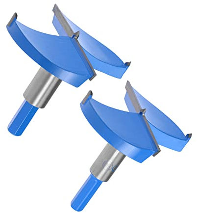 uxcell 80 mm & 95 mm Forstnerbohrer-Set, Wolframkarbid-Holzlochsäge, Schlangenöffner, Holzbearbeitung, Scharnierlochbohrer, Bohrer (blau, grau)