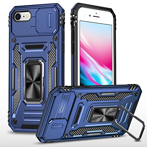 BAIDIYU Coque pour iPhone 7 Housse, Absorption des Chocs, La Conception à Double Couche TPU + PC Convient à l'édition du Ventilateur iPhone 7.(Bleu Marine