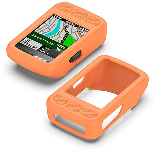 Silicone Case Compatible for Wahoo Elemnt Bolt V2 GPS Cycling/Bike Computer Bundle Protective Cover Skin Protector Bumper Accessories(Orange)