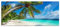 Pixxprint Glasbild Panorama, Wandbild aus Echtglas, Palmenstrand, 120x50 cm, inkl. Aufhängung und Abstandshalter