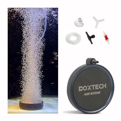 boxtech Aquarium Ausströmer Set Sandplatte Aquarium Diffusor für gelösten Sauerstoff Belüfter Stein (S- 100mm)