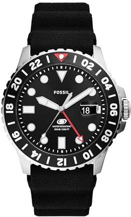Uhr Fossil Blue GMT Silikon schwarz