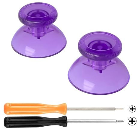 eXtremeRate Clear Atomic Purple Replacement 3D Joystick Thumbsticks, Analog Thumb Sticks with Cross Screwdriver for Nintendo Switch Pro Controller