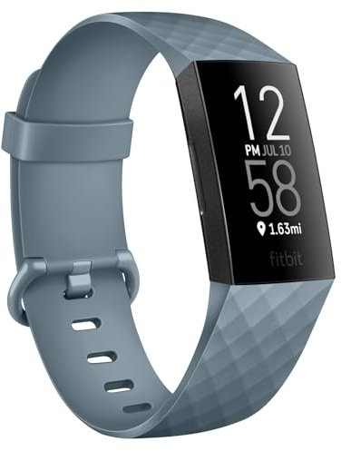 Vancle Silikon Sport Ersatzarmband für Fitbit Charge 4/3/SE - Damen und Herren (S, Blau Grau)
