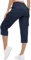 YSENTO Womens Shorts Walking Cargo 3/4 Length Hiking Shorts Lightweight Summer Capri Cropped Outdoor Pants with Multi Pockets(Navy,L)