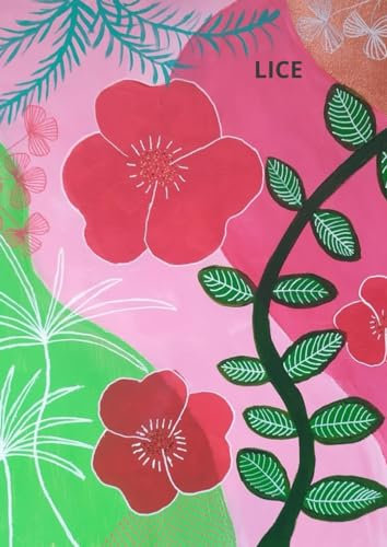 Cahier de notes, A4 (21x29,7cm), 80 pages lignées, couverture souple et brillante peinte par l'artiste Alice ALNET RIBEIRO (LICE), prairie de fleurs rouge et rose