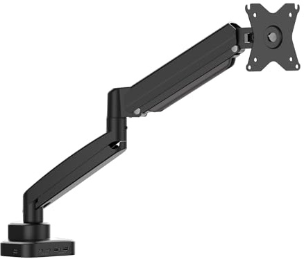 j5create Supporto per monitor con docking station 6-in-1, braccio per monitor regolabile con molla a gas per schermi da 17 a 32 pollici, per impostare comodamente l'angolo ottimale (JTSA301)