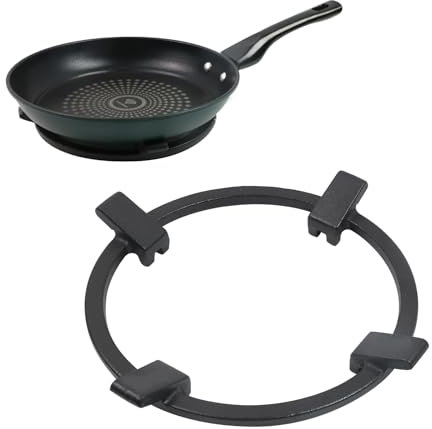 Crapyt Ersatz-Wok-Ständer, rutschfester Gasring-Reduzierstück für die meisten Gasöfen, rutschfester Gasring-Reduzierstück, Wok-Ring, 21 cm, Schwarz