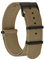BISONSTRAP Nylon Uhrenarmband für Herren, Einteilige Militär Armband, 18mm, Khaki Braun (Schwarze Schnalle)