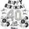 40 Geburtstag Deko Schwarzes Silber Deko 40. Geburtstag Mann Schwarz Tortendeko 40 Geburtstag Frau 40 Geburtstag Dekoration 40 Jahre Schwarz Silber Party Ballons 40. Geburtstag Schwarz Silber