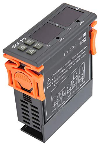 Controlador de Temperatura Digital, Termostato Digital, Controlador de Temperatura STC 3008 STC-3008 Termostato con Sonda Dual para Refrigerador, Invernadero y Acuario