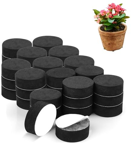 Unsichtbare Blumentopf Füße, Füße für Blumenkübel, Rutschfest mit Starken Selbstklebenden Pads, Schwarze Füße für Blumenkübel, Garden Unsichtbare Topffüße, Pflanzentopf-Füße Eva-Pads, 30 mm, 40 Stück