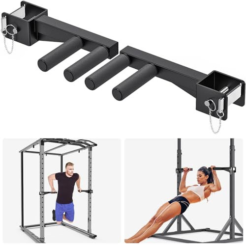 Lifeswell Dip-Stangen-Aufsatz für 3 x 3 Zoll Power Rack, rutschfeste breite und schmale Griffe, 500 lbs Tragkraft, Squat-Rack-Aufsatz für Dips, Inverted Rows, Liegestütze