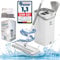 Swoopstop S2 Wischmopp Set mit Eimer-Innovativer 2 Kammer Eimer-Passt für jeden Bodenarten-Bodenwischer mit bis zu 1,98 verlängerte Edelstahlstil-3x Mikrofaserpads