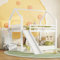 KUAKE Letto a castello 140x200cm con scale portaoggetti e scivolo, letto familiare, culla con ringhiera, adatto per bambini e ragazzi (Bianco)