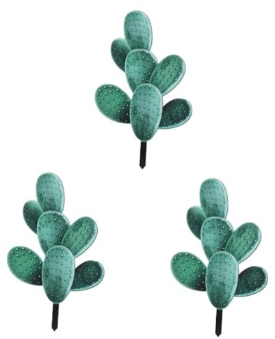 CAXUSD 3 Estacas para Jardín al Aire Decoración de Césped Cactus Paisajismo