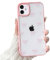 NITITOP Compatible with iPhone 12/12 Pro Case Cute Clear Bowknot Pattern for Women Girl Bow Ribbon Pink Frame Design Shockproof Protective Girly Phone Cover - Pink Bow