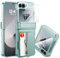 CENMASO for Galaxy Z Flip 7 FE/Z Flip 6 Case Built-in Card Holder, Z Flip 7 FE Wallet Case with Hinge Protection & Screen Protector, Shockproof Protection Case for Galaxy Z Flip 6(Mint Green)