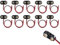Lunpog Lot de 10 connecteurs de batterie 9 V - Type I - Connecteur à clip de batterie 9 V - Avec câble de raccordement de 15 cm - Connecteur de batterie 9 V - Boucle - Boîtier en plastique - Type I