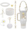 7pièces Accessoires pour Stanley Cup,Accessoire Stanley Cup Anti Fuite,Charms pour Stanley Cup 40oz Tumbler,Porte-clés Marguerite,Crochet en Forme de Coeur,Pour Stanley Cup,tresses bohèmes Pour homme